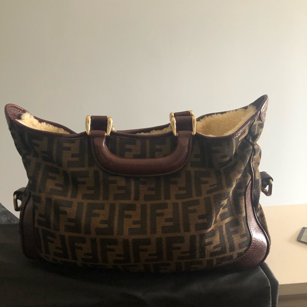 Hobo It Fendi Bag Zucca +Shearling